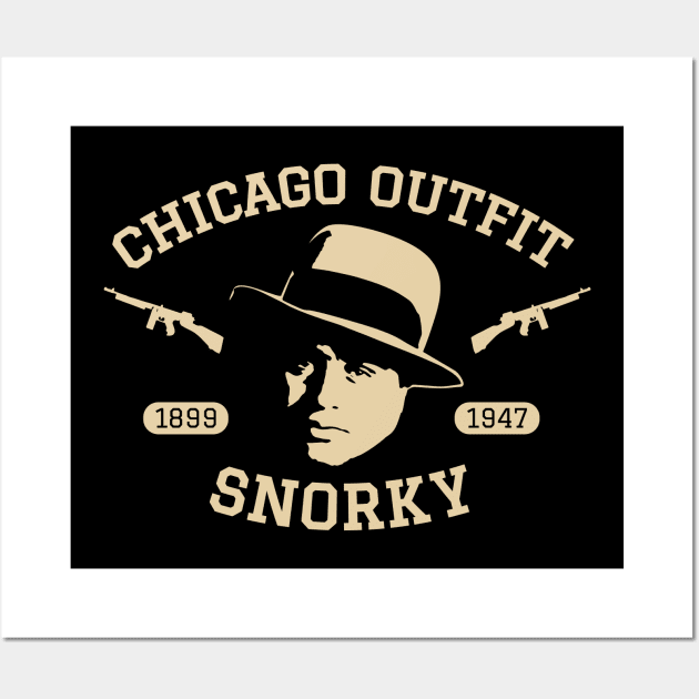 Al Capone 'Snorky' Portrait Logo - Chicago Outfit Wall Art by Boogosh